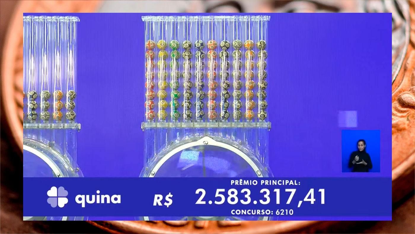 Resultado QUINA de HOJE – Concurso 6210: prêmio de R$ 2.6 milhões