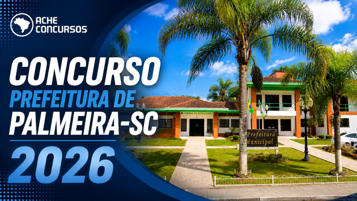 Prefeitura de Palmeira-SC abre 9 vagas de até R$ 5,1 mil em novo concurso público