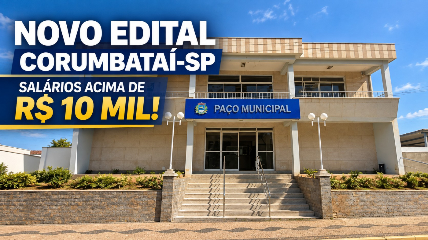 Edital Corumbataí-SP: Prefeitura abre 11 vagas de até R$ 10.381