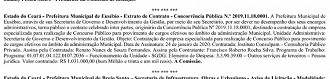 Publicação de extrato de contrato