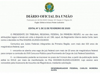 Início de formação de comissão organizadora de concurso público.