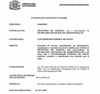 UFG é contratada por R$ 6 milhões para coordenar o concurso da Prefeitura de Goiânia-GO