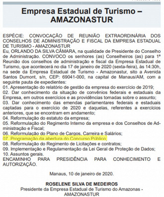 Reunião de Programação de abertura de Concurso Público