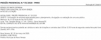 Publicação de licitação para escolha de banca