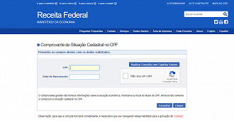 Consulta de situação cadastral do CPF pode ser feita pelo site da Receita Federal