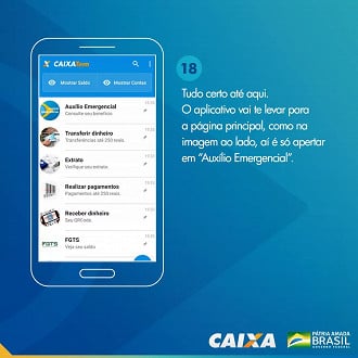 Como receber o auxílio emergencial no aplicativo Caixa Tem. Imagem: Caixa.