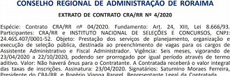 Publicação de extrato de contrato