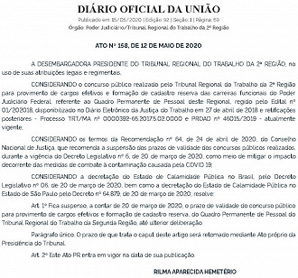 Publicação de prorrogação de validade do último concurso Publicação de prorrogação de validade do último concurso