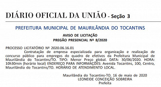O futuro concurso público de Maurilândia do Tocantins preencherá vagas em cargo e emprego público.