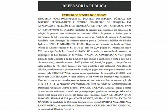 Extrato do contrato entre o órgão e a banca