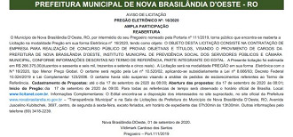 Publicação de licitação para escolha de banca