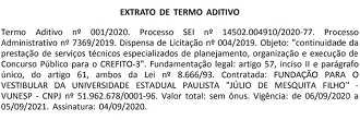 Publicação do contrato com VUNESP