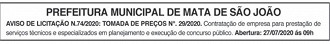 Publicação de licitação para escolha de banca Publicação de licitação para escolha de banca