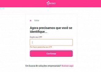 Tela de login da Serasa para ver o Score Tela de login da Serasa para ver o Score