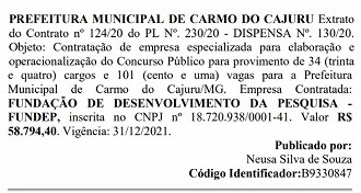 Publicação de escolha de banca Publicação de escolha de banca