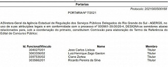 Publicação de Comissão