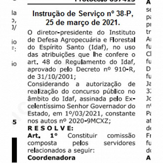 Publicação de Comissão de novo Concurso Público