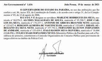 Publicação de Comissão Organizadora de Concurso Público Publicação de Comissão Organizadora de Concurso Público