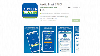 Aplicativo oficial do Auxílio Brasil é feito pela Caixa Econômica Federal. Créditos: Reprodução.