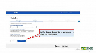 Passo 4: Confirme alguns dados pessoais respondendo perguntas (para confirmar que você é você). Créditos: Reprodução/Governo Federal