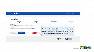 Passo 5: habilite o cadastro emitindo um código de verificação. Créditos: Reprodução/Governo Federal