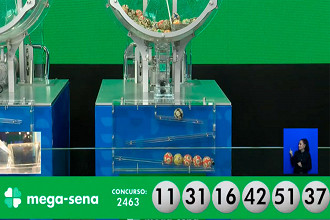Números sorteados no concurso de R$ 165 milhões da Mega-Sena - Fonte: Caixa