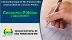 Concurso da Câmara de São Francisco-MG tem edital publicado