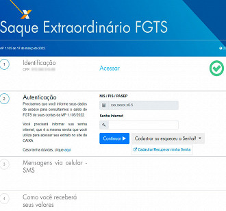 Consulta do FGTS pelo site da Caixa