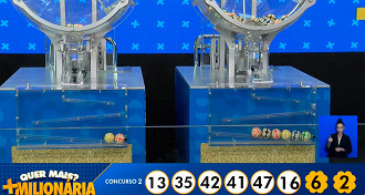 Sorteio da + Milionária concurso 02 - Fonte: Caixa Sorteio da + Milionária concurso 02 - Fonte: Caixa