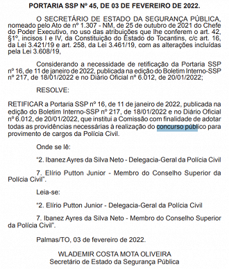 Portaria n° 45 Portaria n° 45