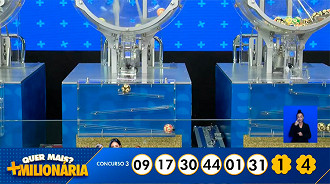 Sorteio da + Milionária concurso 03 - Fonte: Caixa Sorteio da + Milionária concurso 03 - Fonte: Caixa