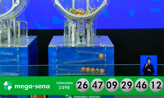 Sorteio da Mega Sena; Concurso 2498 - Fonte: Caixa Sorteio da Mega Sena; Concurso 2498 - Fonte: Caixa