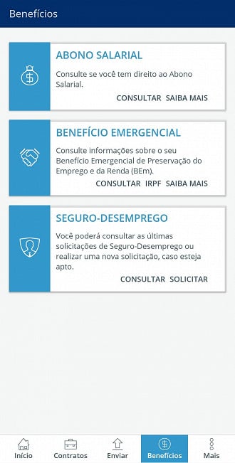 App da Carteira de Trabalho Digital oferece consulta ao abono Pis/Pasep.