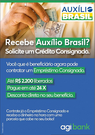 Agibank está oferecendo empréstimo consigado a beneficiários do Auxílio Brasil - Reprodução facebook