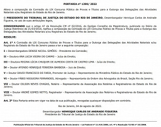 Comissão responsável -Concurso TJ-RJ