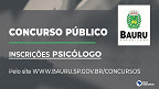Concurso Prefeitura de Bauru-SP: Sai edital para nível superioe e R$ 3.131