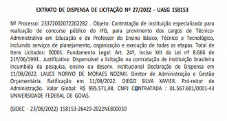 Banca responsável - Concurso IFG Banca responsável - Concurso IFG