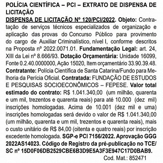 Concurso IGP-SC 2022 - Banca definida