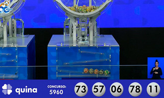 Os números sorteados pela Caixa no concurso 5960 da Quina de 27/09 Os números sorteados pela Caixa no concurso 5960 da Quina de 27/09