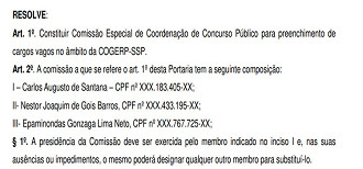 Concurso Perícia SE - Comissão definida