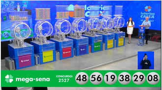 Resultado da Mega-Sena 2527 - Fonte: Caixa Resultado da Mega-Sena 2527 - Fonte: Caixa
