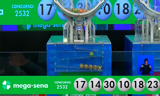 Sorteio da Mega Sena 2532 de 22 de outubro - Fonte: Caixa Sorteio da Mega Sena 2532 de 22 de outubro - Fonte: Caixa