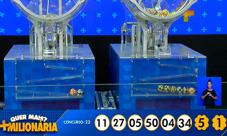 Resultado da +Milionária 23 - Fonte: Caixa Resultado da +Milionária 23 - Fonte: Caixa