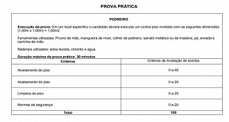 Concurso Prefeitura de Paracatu - Prova Prática Concurso Prefeitura de Paracatu - Prova Prática
