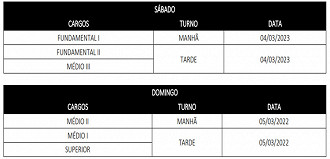 Concurso Timbaúba - cronograma de provas