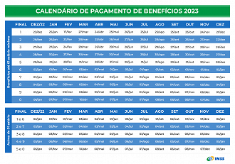 INSS divulga calendário de pagamentos para 2023