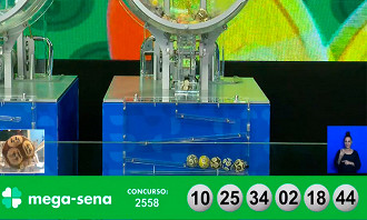 Sorteio Mega-Sena concurso 2558 de 25/01 - Fonte: Loterias Caixa Sorteio Mega-Sena concurso 2558 de 25/01 - Fonte: Loterias Caixa
