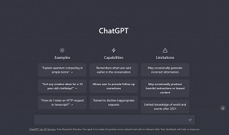 Tela inicial do chat. Créditos: Reprodução/ChatGPT