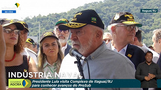 Fala de Lula durante visita à instalações da Marinha. Créditos: Reprodução/TVBrasil