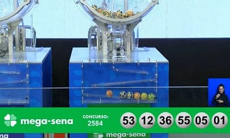 Números sorteados na Mega-Sena 2584 - 19/04. Créditos: Reprodução/Caixa